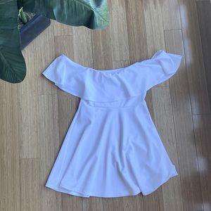 Off the shoulder white dress